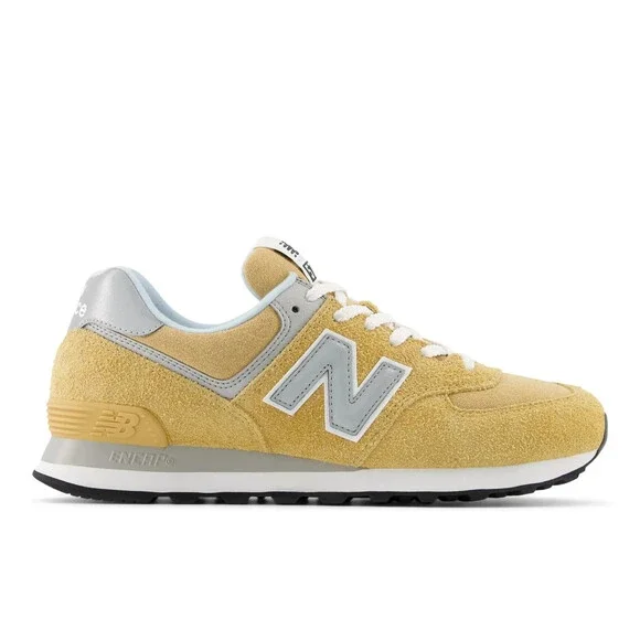 New Balance 574 U574PGW Sneakers Men's US 9 Yellow Suede Athletic Shoes NCW34 - Picture 1 of 12